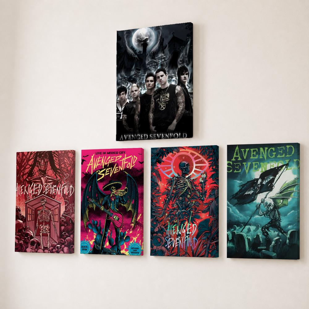 Canvas Wrap Ready - Lukisan Kaligrafi Band Rock A-avenged Sevenfold