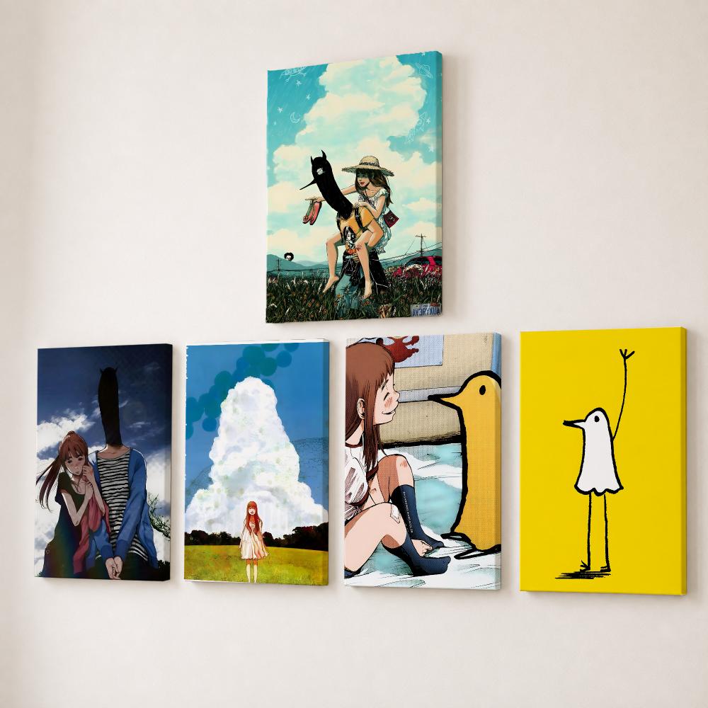 Canvas Wrap Ready - Lukisan Kaligrafi Anime G-Goodnight Punpun HD