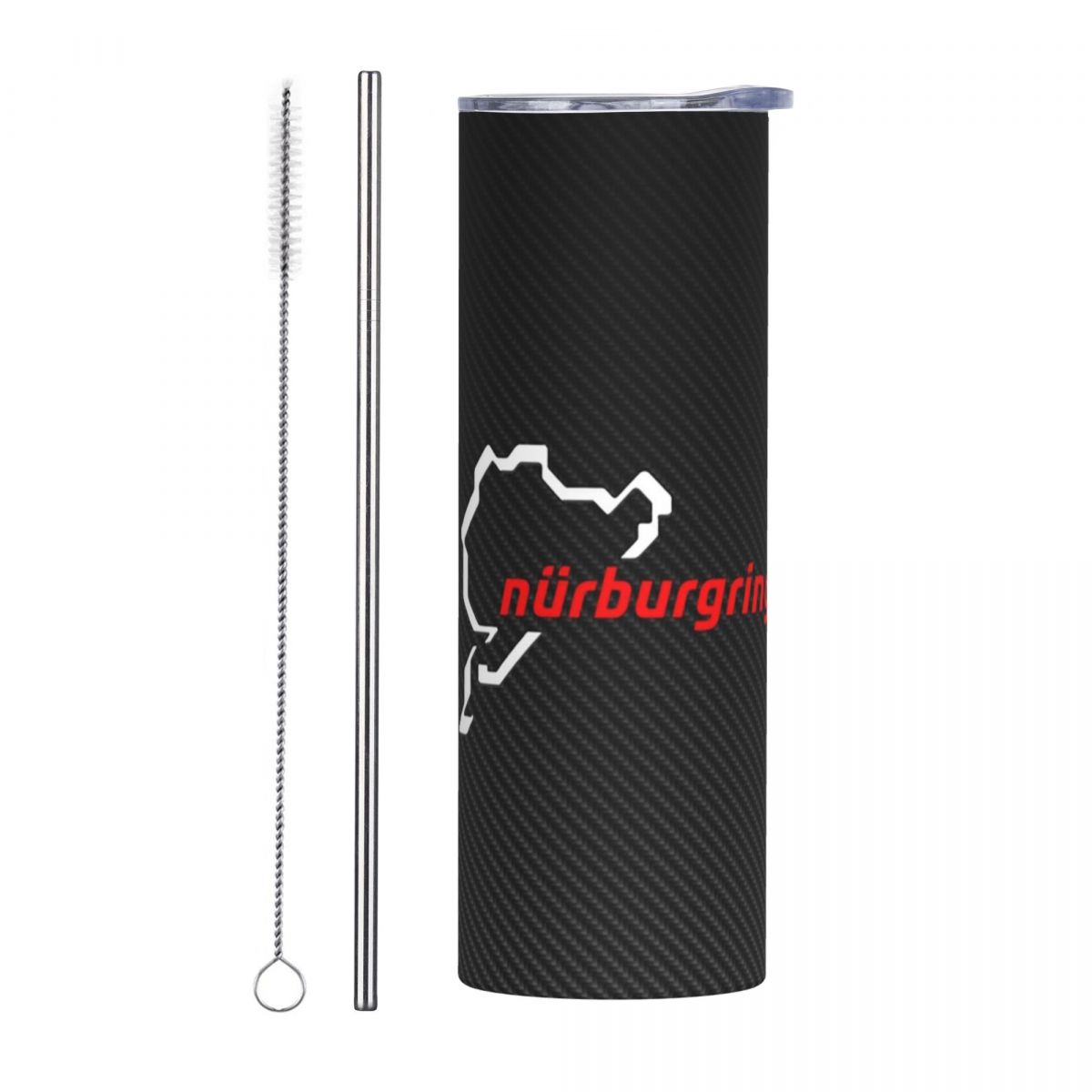 Tumbler 20Oz White - Nurburgring Serat Karbon Putih Merah Tumbler