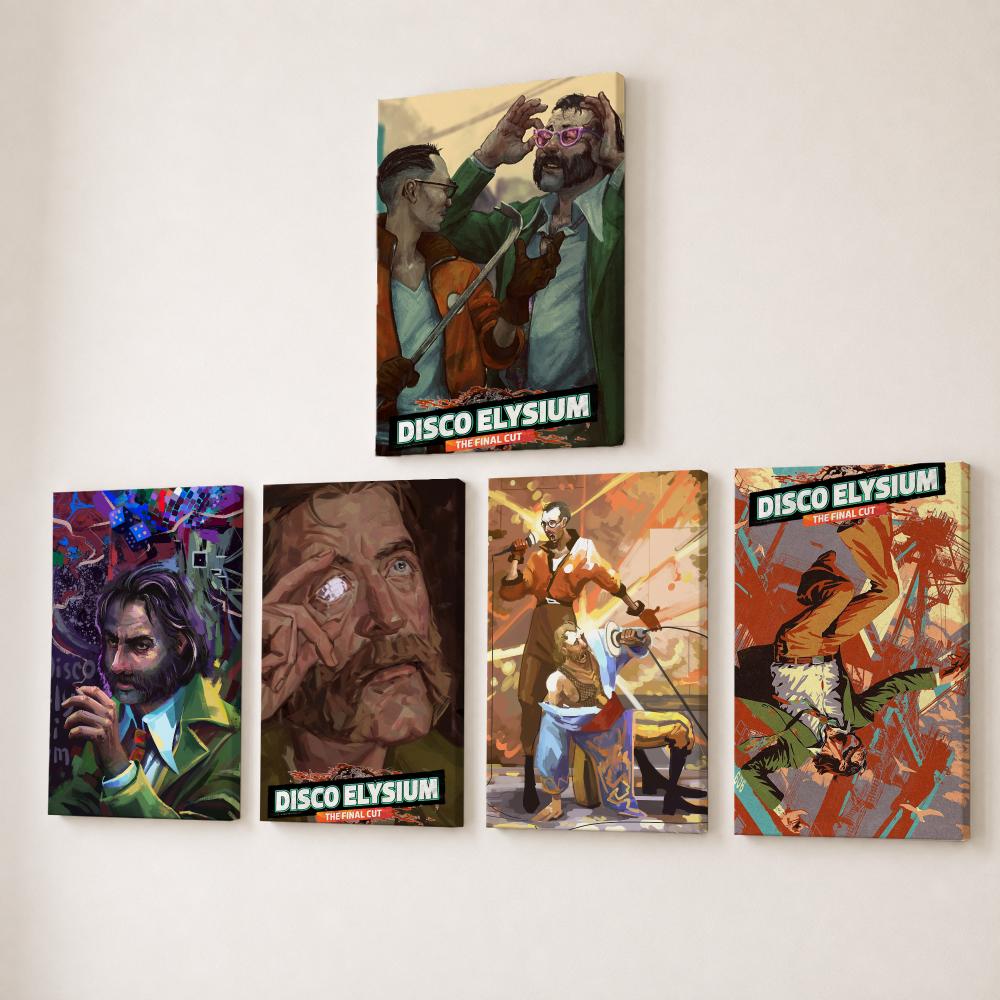 Canvas Wrap Ready - Lukisan Kaligrafi Video Game D-Disco Elysium