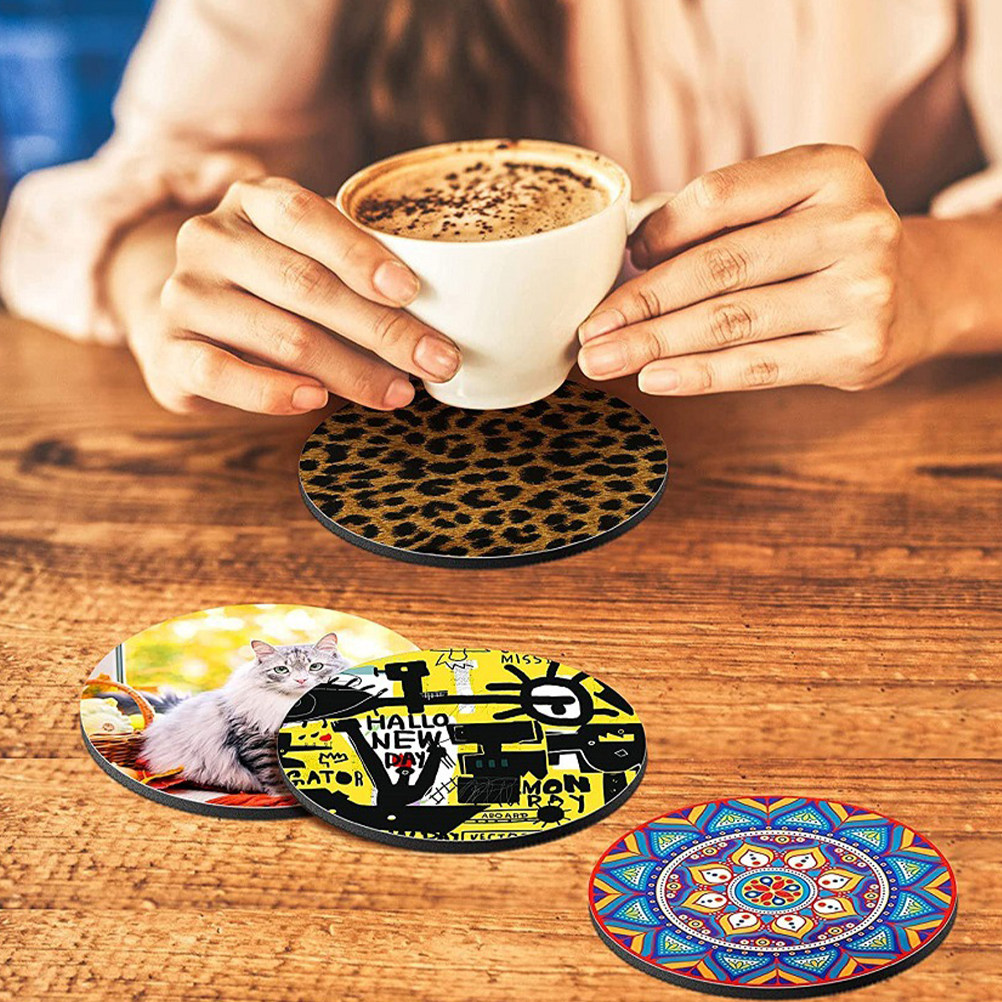 50 buah tatakan gelas bundar p - Coaster Sublimation Blank ulasan dan harga