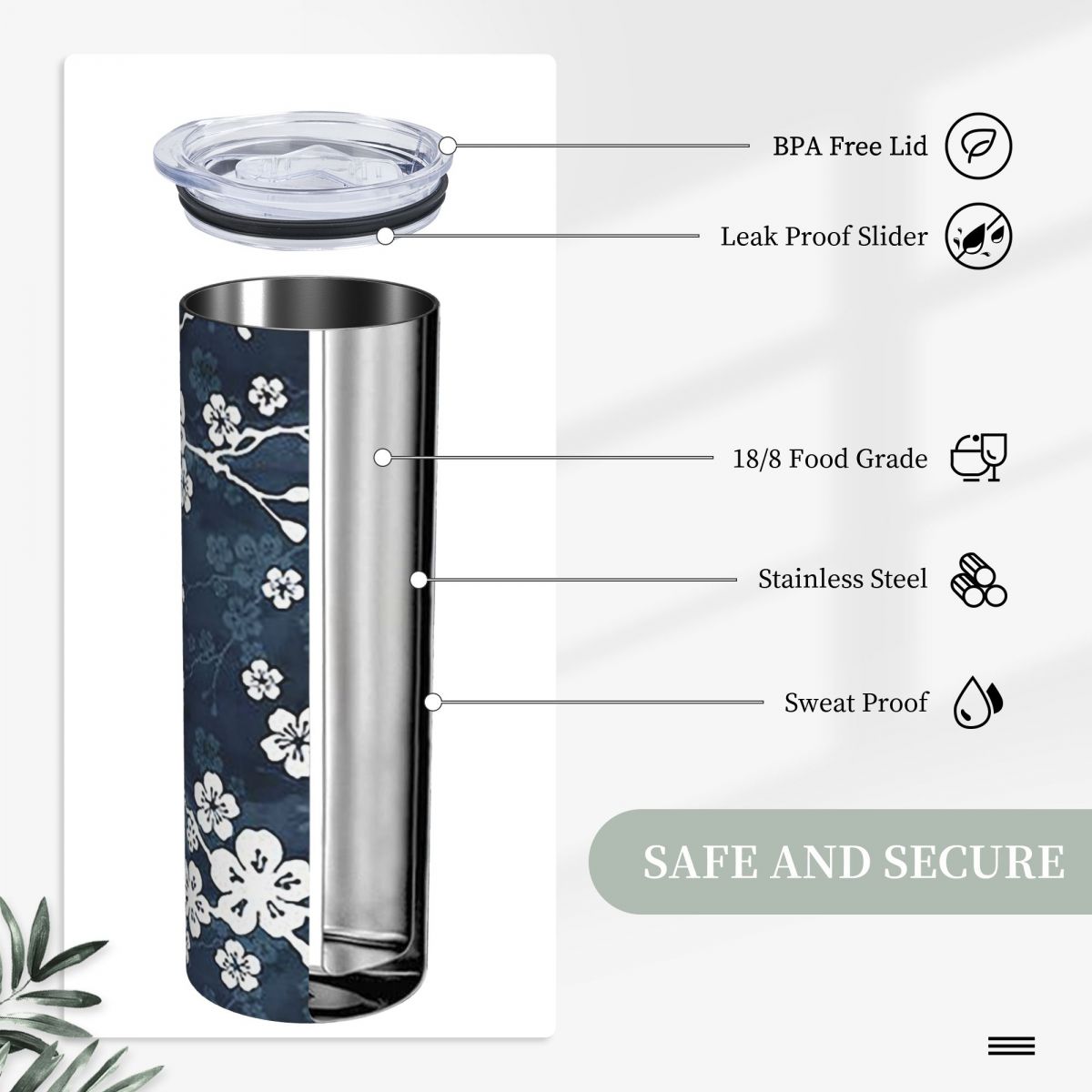Tumbler Stainless Steel Motif  - Tumbler 20Oz White ulasan dan harga