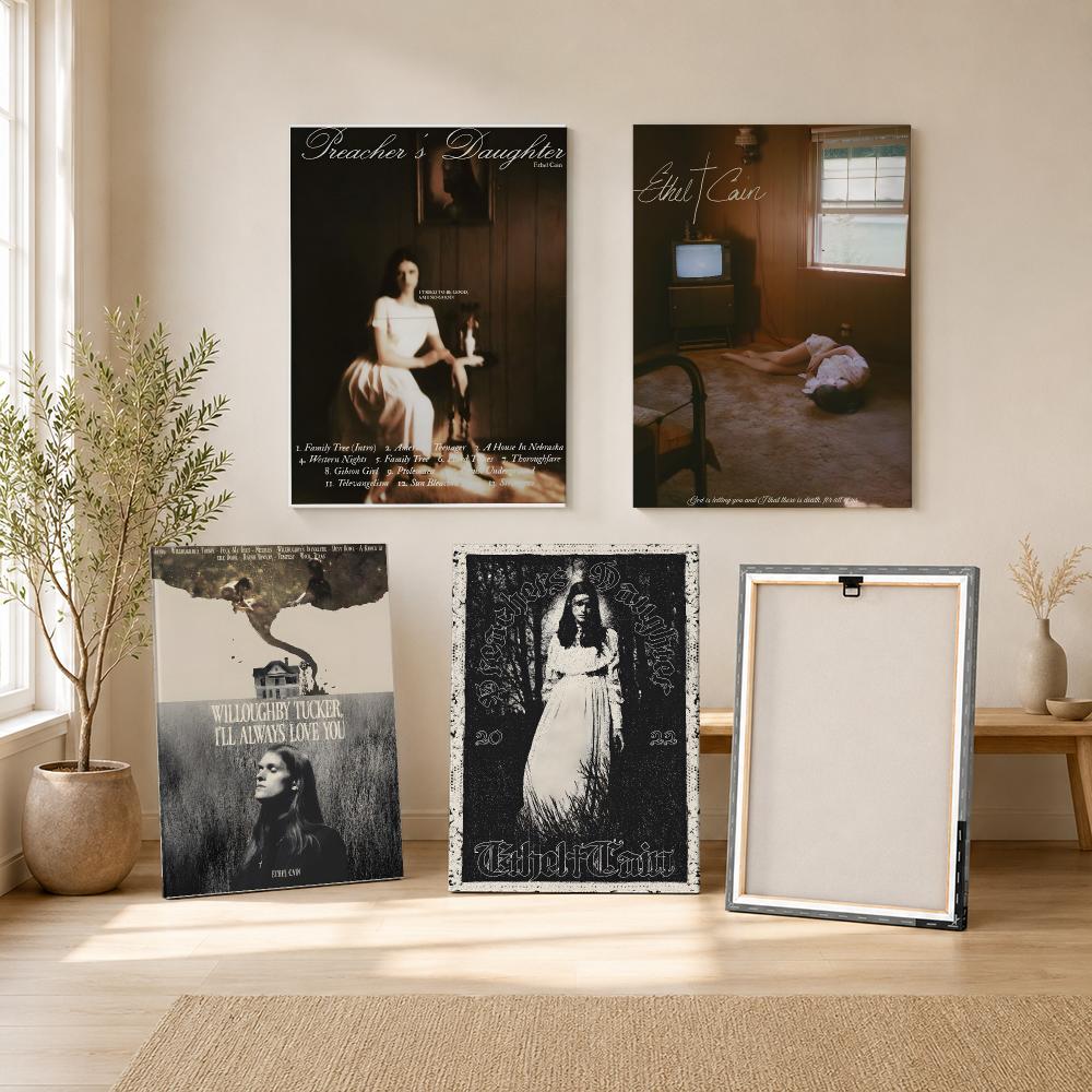 Lukisan Kaligrafi Penyanyi E-E - Canvas Wrap Ready ulasan dan harga
