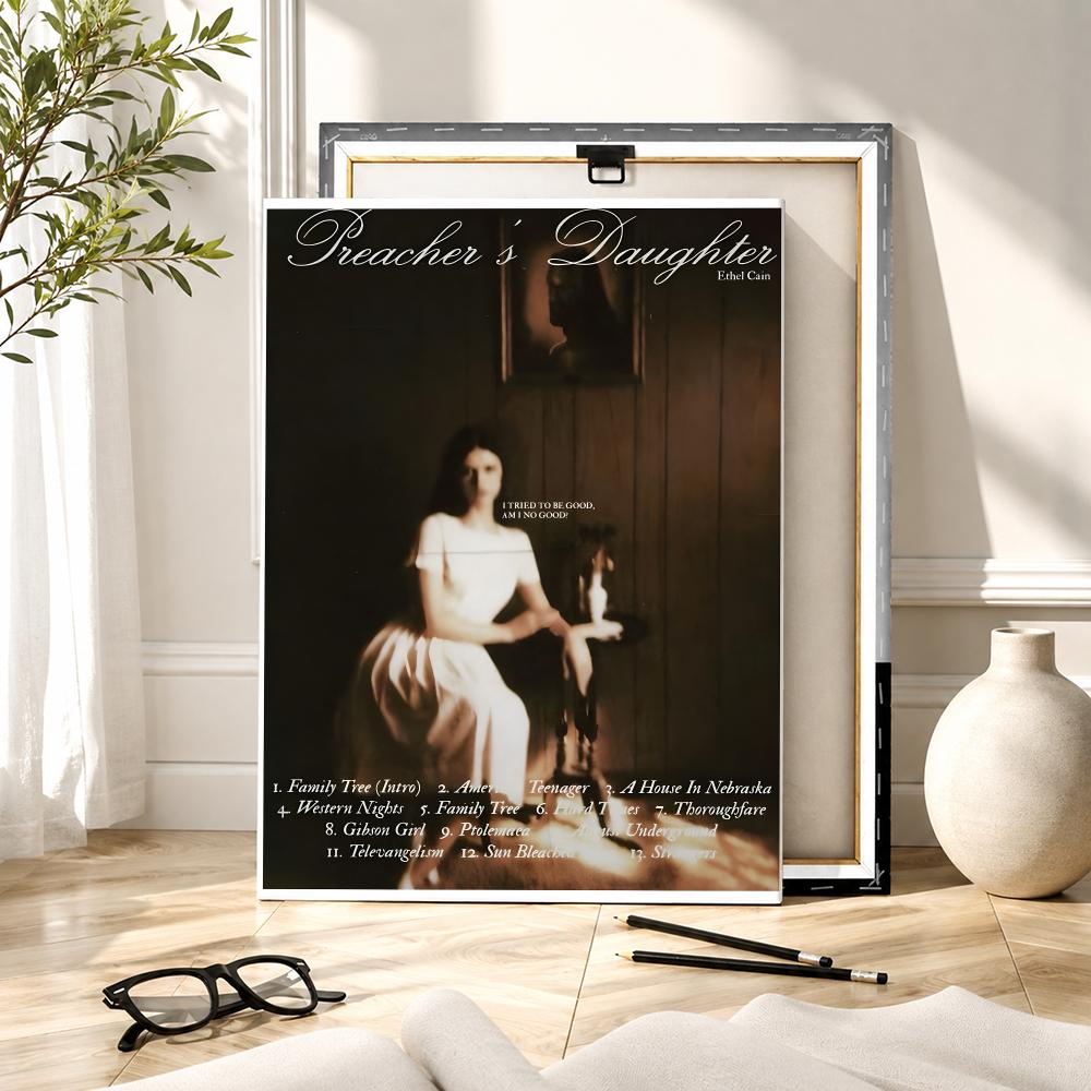 Lukisan Kaligrafi Penyanyi E-E - Canvas Wrap Ready ulasan dan harga