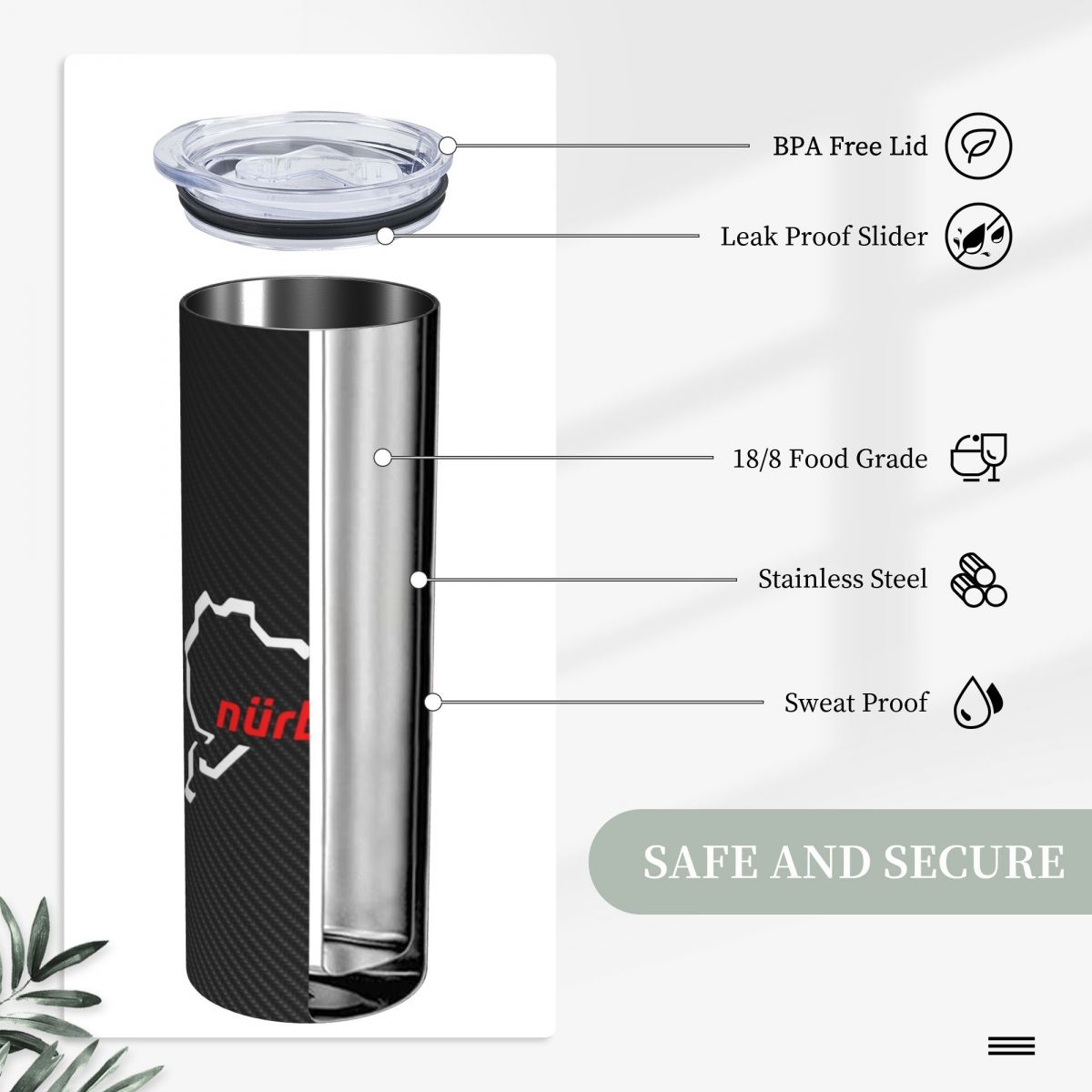 Nurburgring Serat Karbon Putih - Tumbler 20Oz White ulasan dan harga